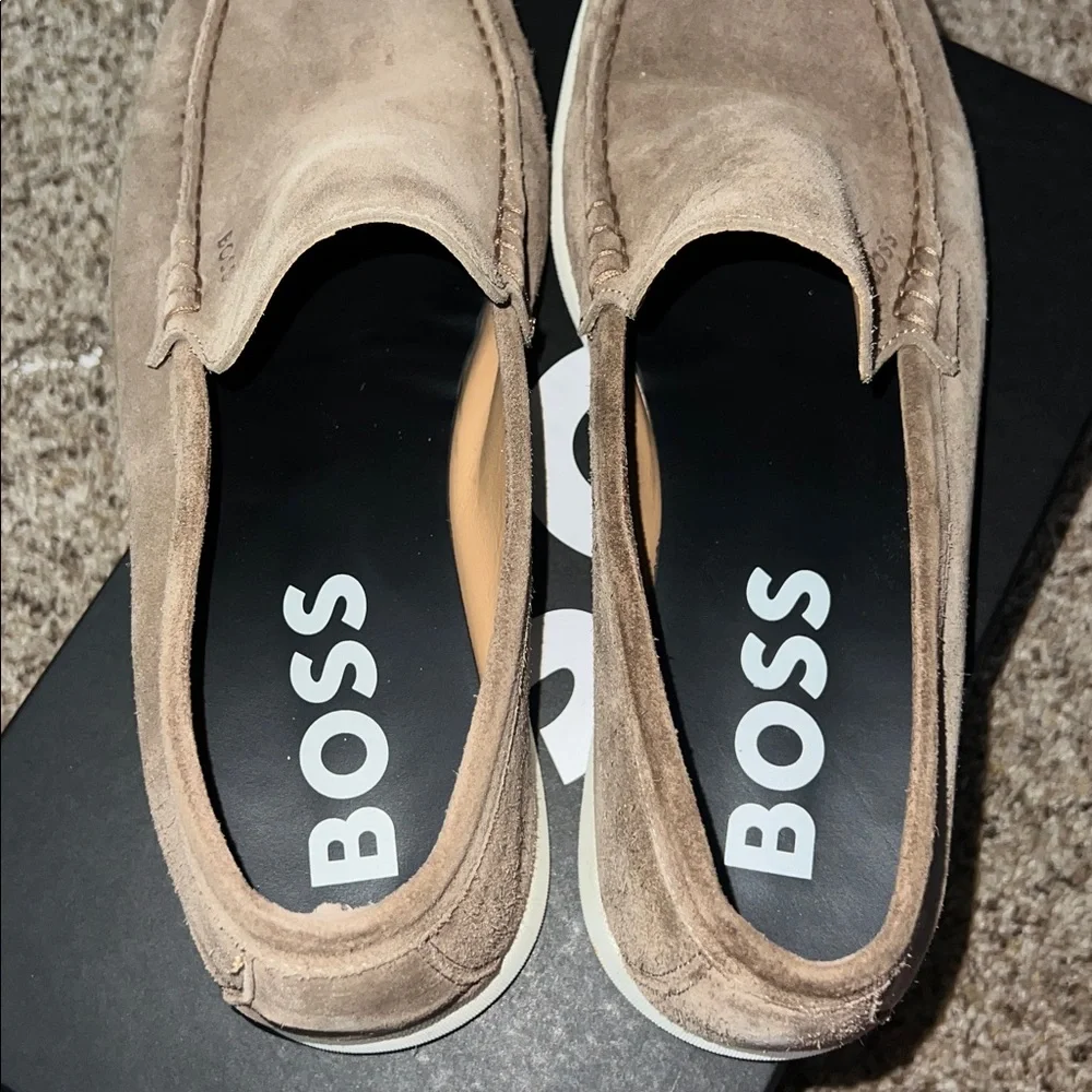 BOSS Men's Sienne Slip On Moc Toe Loafers